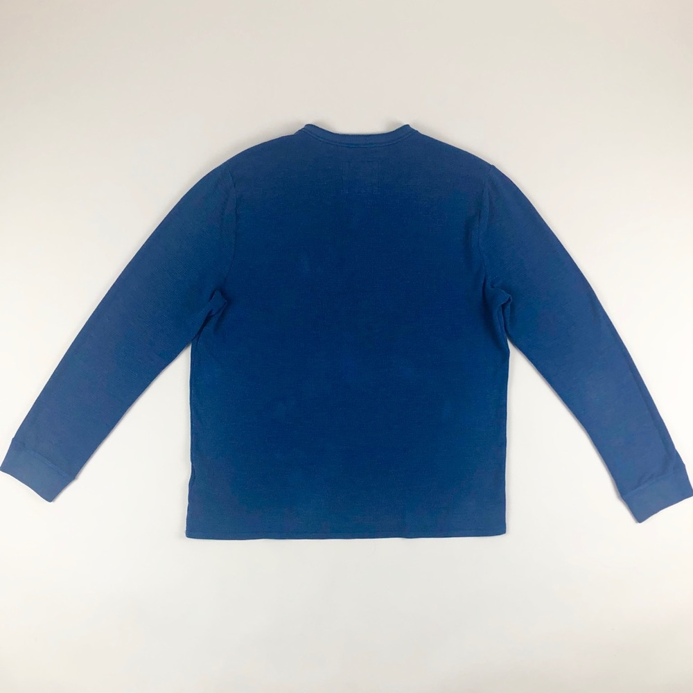 Hollister Co. Blue Long Sleeve Waffle Henley Tee - Picture 5 of 8
